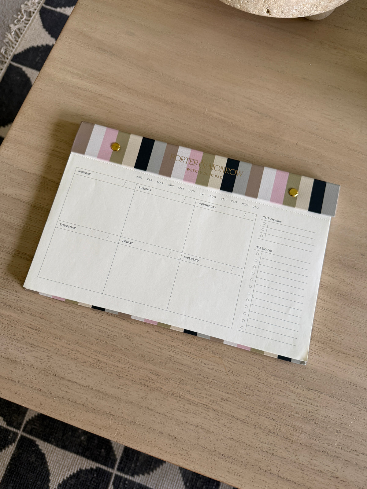 Classic Stripe Weekly Deskpad